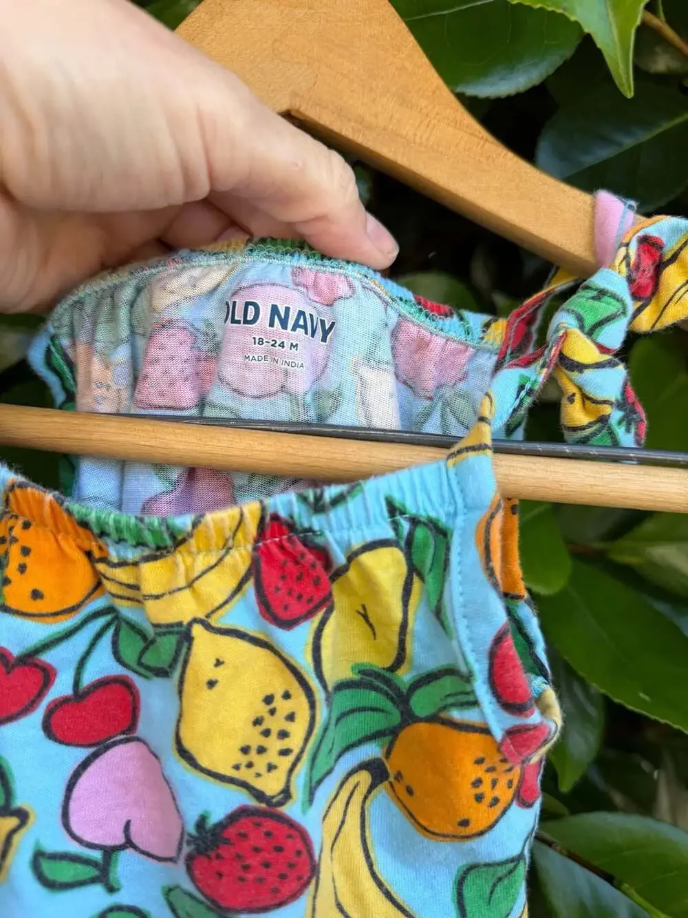 Old Navy Baby Girl Fruit Print Sleeveless Tie-Knot One-Piece Romper
